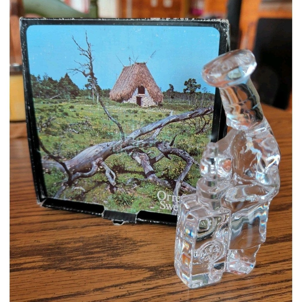 Vintage Orrefors Sweden Crystal Glass Cook Figurine Sculpture 4366/14